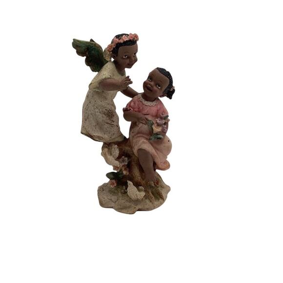 Vintage African American Angel & Child Figurine by Sarah's Attic - Picture 1 of 6